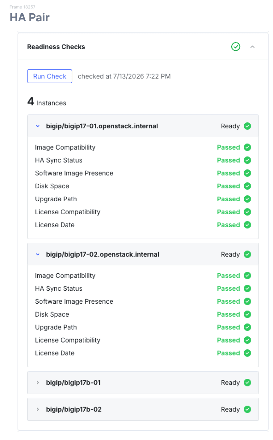 Quickly confirm update readiness with easy-to-read statuses that help guide users